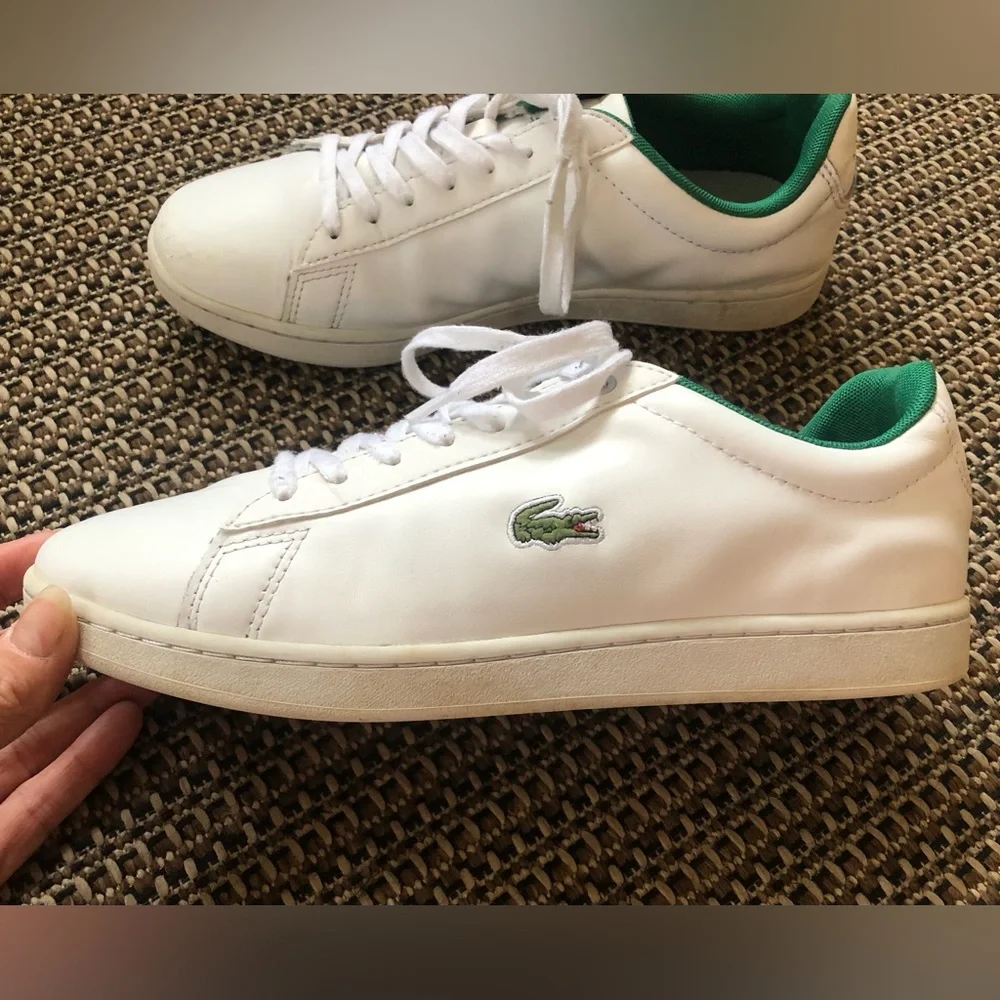 🐊 Lacoste Hydez White Leather Lace-up Sneakers/Tennis Shoes